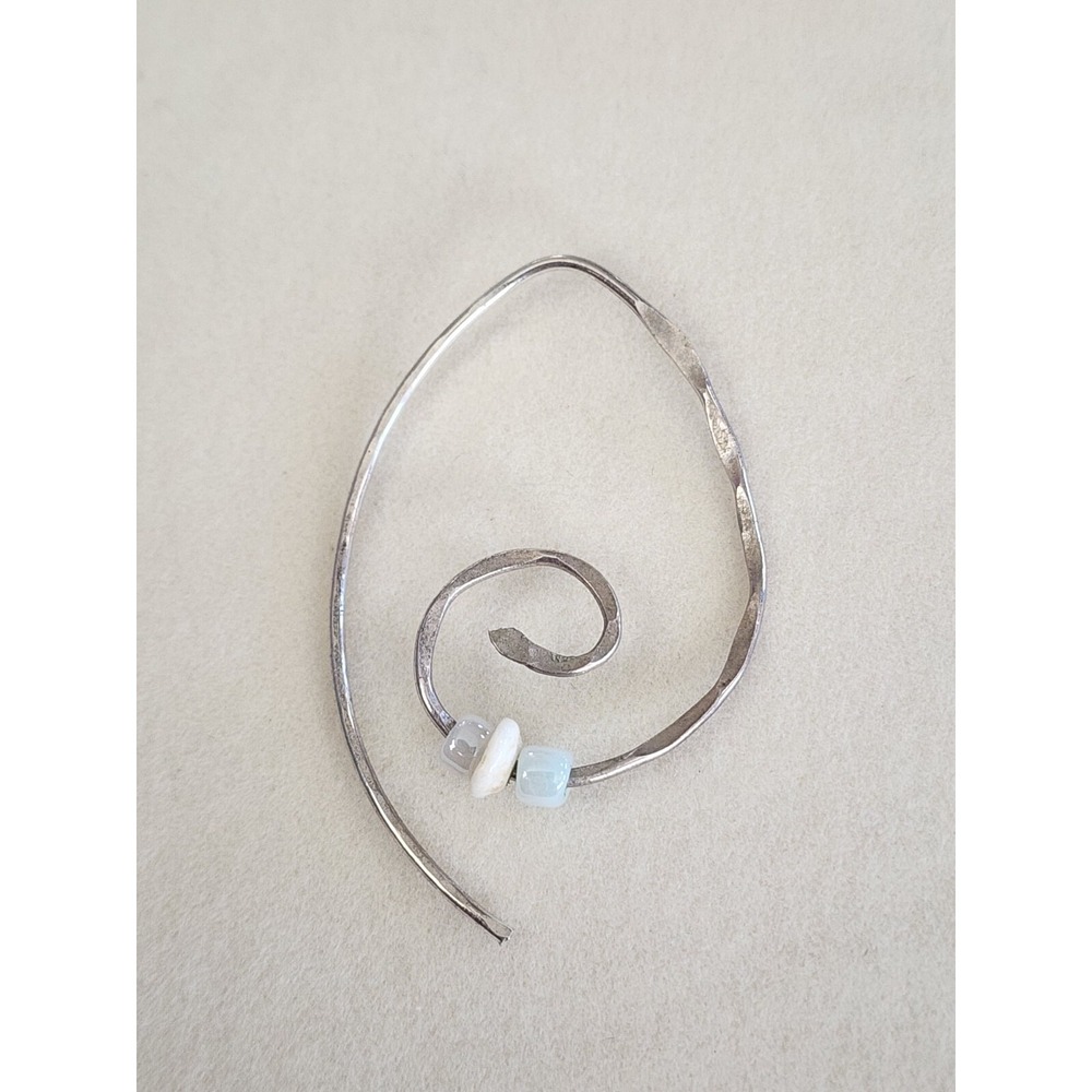 Vtg 925 Sterling Silver Earring Hand Hammered Spiral Spike Single FREE $HIPPING!